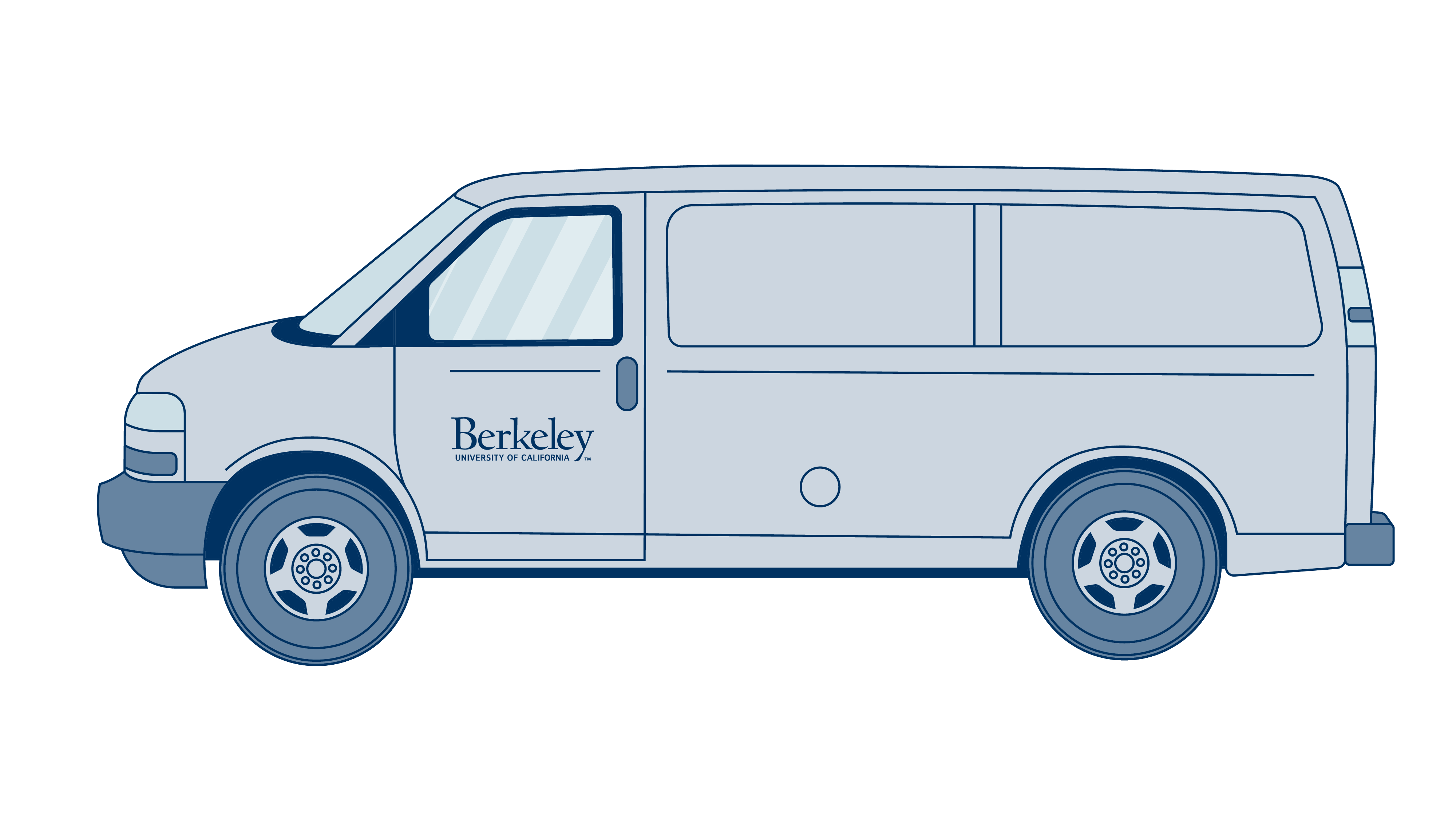 Diagram of logo placement on a cargo van