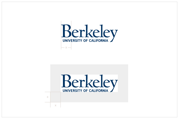 Diagram of clear space guidelines for use of UC Berkeley logo