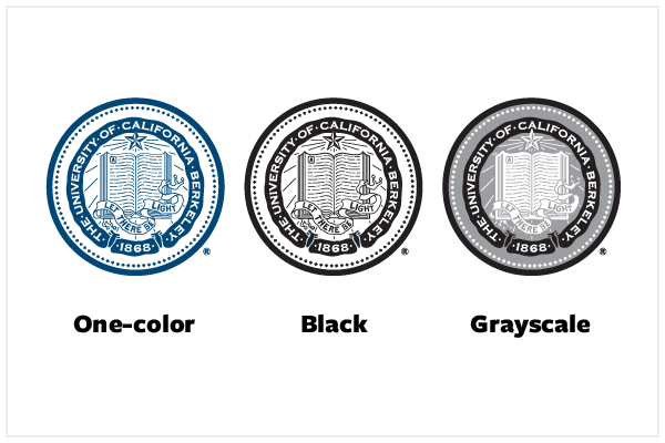Examples of the UC Berkeley seal usage options