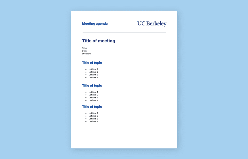 Google templates - UC Berkeley Brand