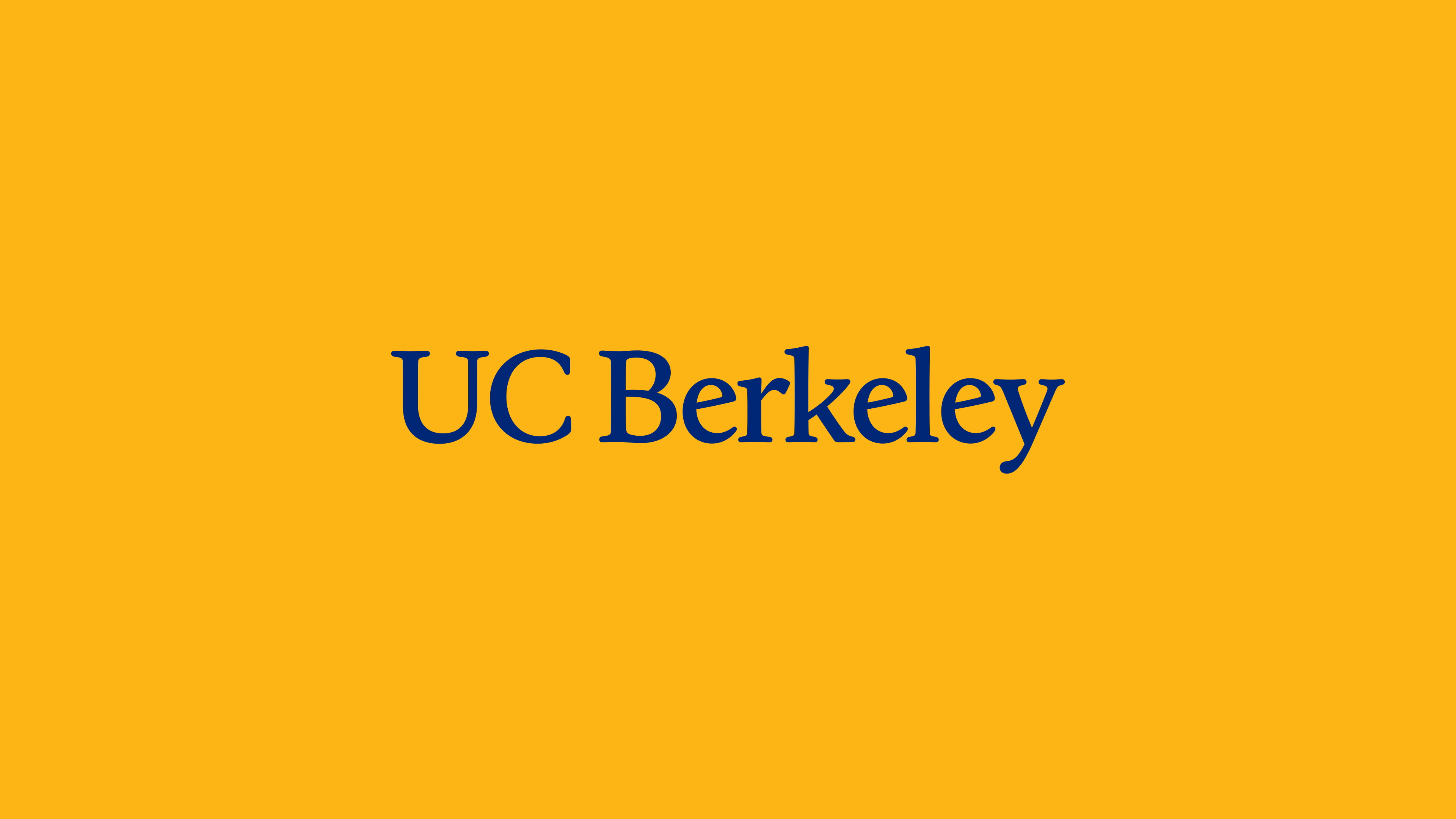 Blue UC Berkeley wordmark on a gold background